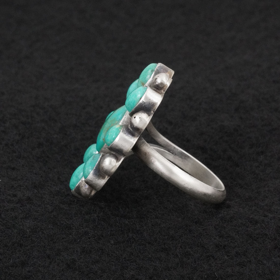 Kathleen Livingston Turquoise & Sterling Silver Ring Adjustable