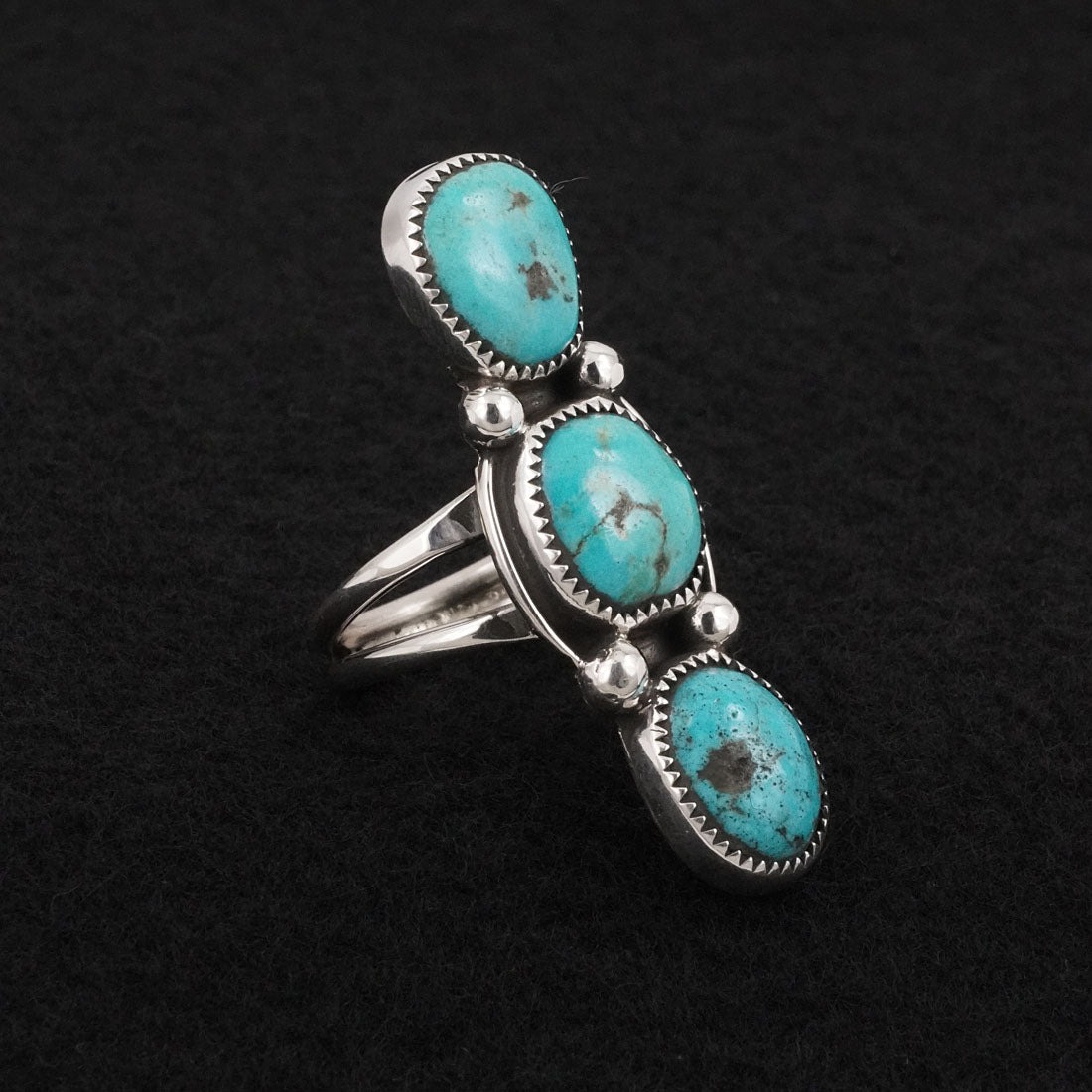 Priscilla Reeder Turquoise & Sterling Silver Ring Sz. 7