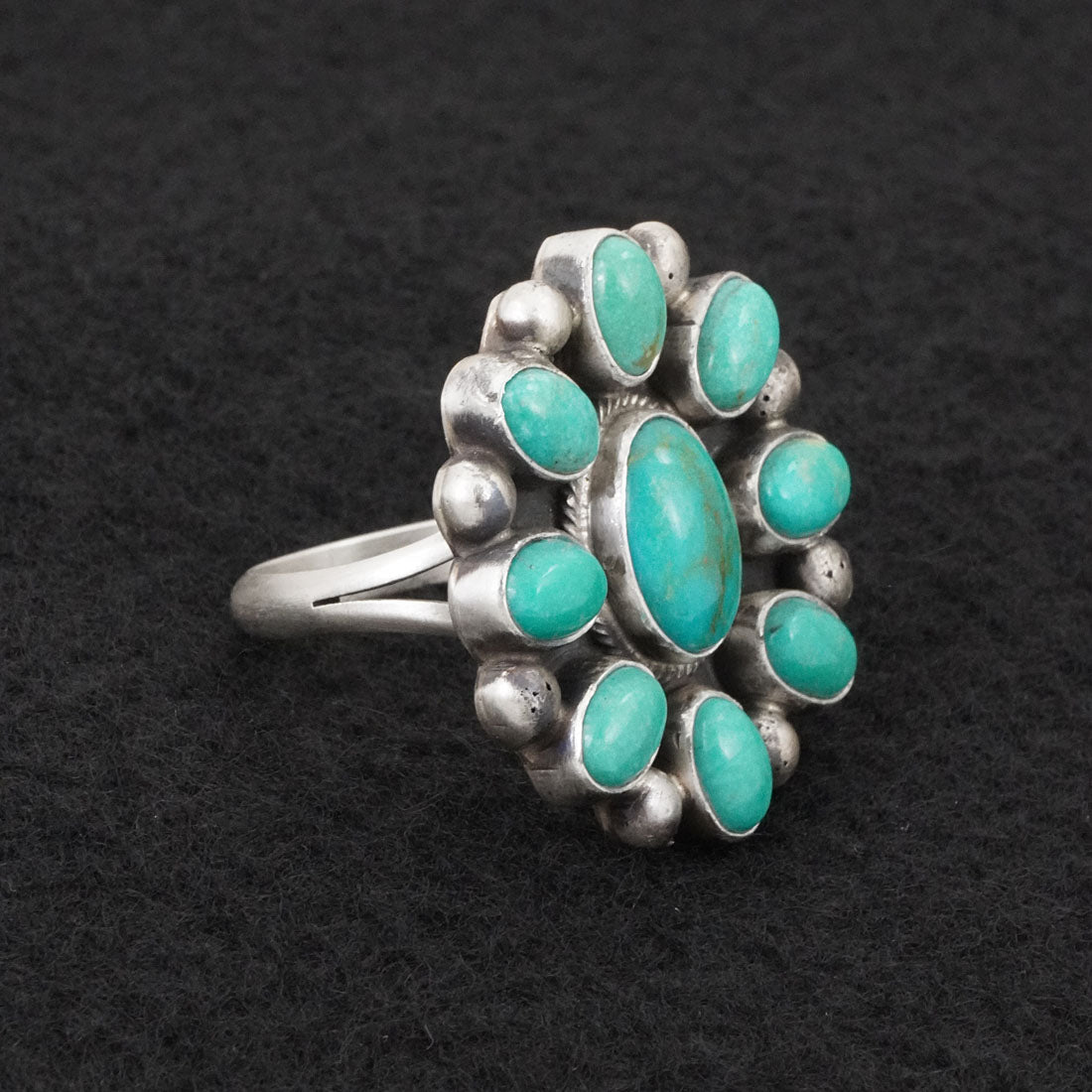 Kathleen Livingston Turquoise & Sterling Silver Ring Adjustable