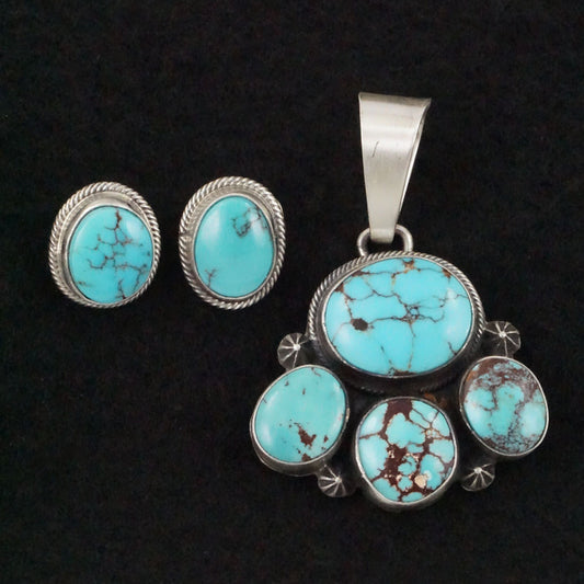 Darrin Livingston Turquoise & Sterling Silver Earrings & Pendant