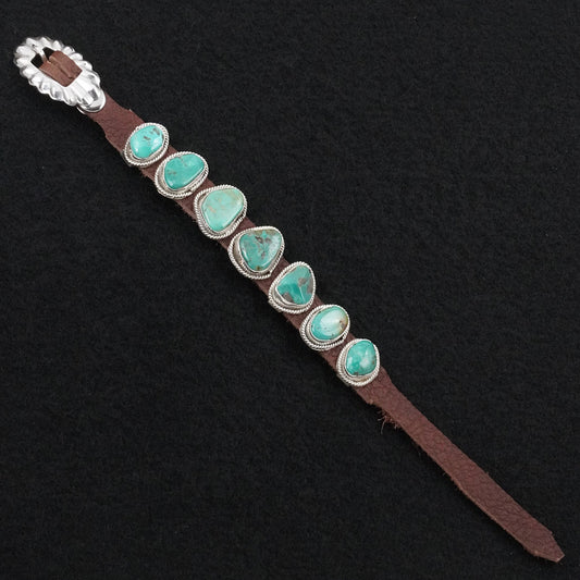 Rosita Charlie Turquoise, Sterling Silver & Leather Bracelet