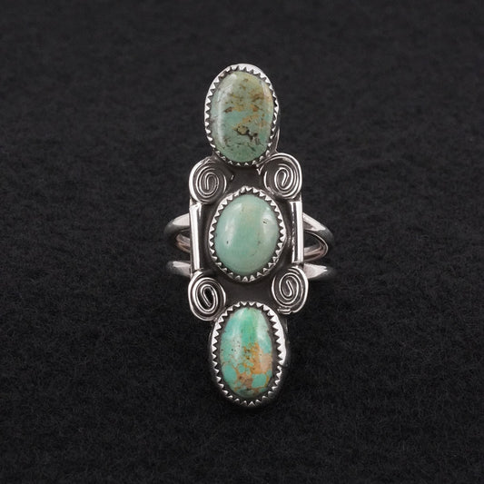 Priscilla Reeder Turquoise & Sterling Silver Ring Sz. 8