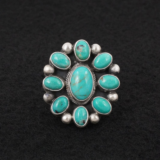 Kathleen Livingston Turquoise & Sterling Silver Ring Adjustable