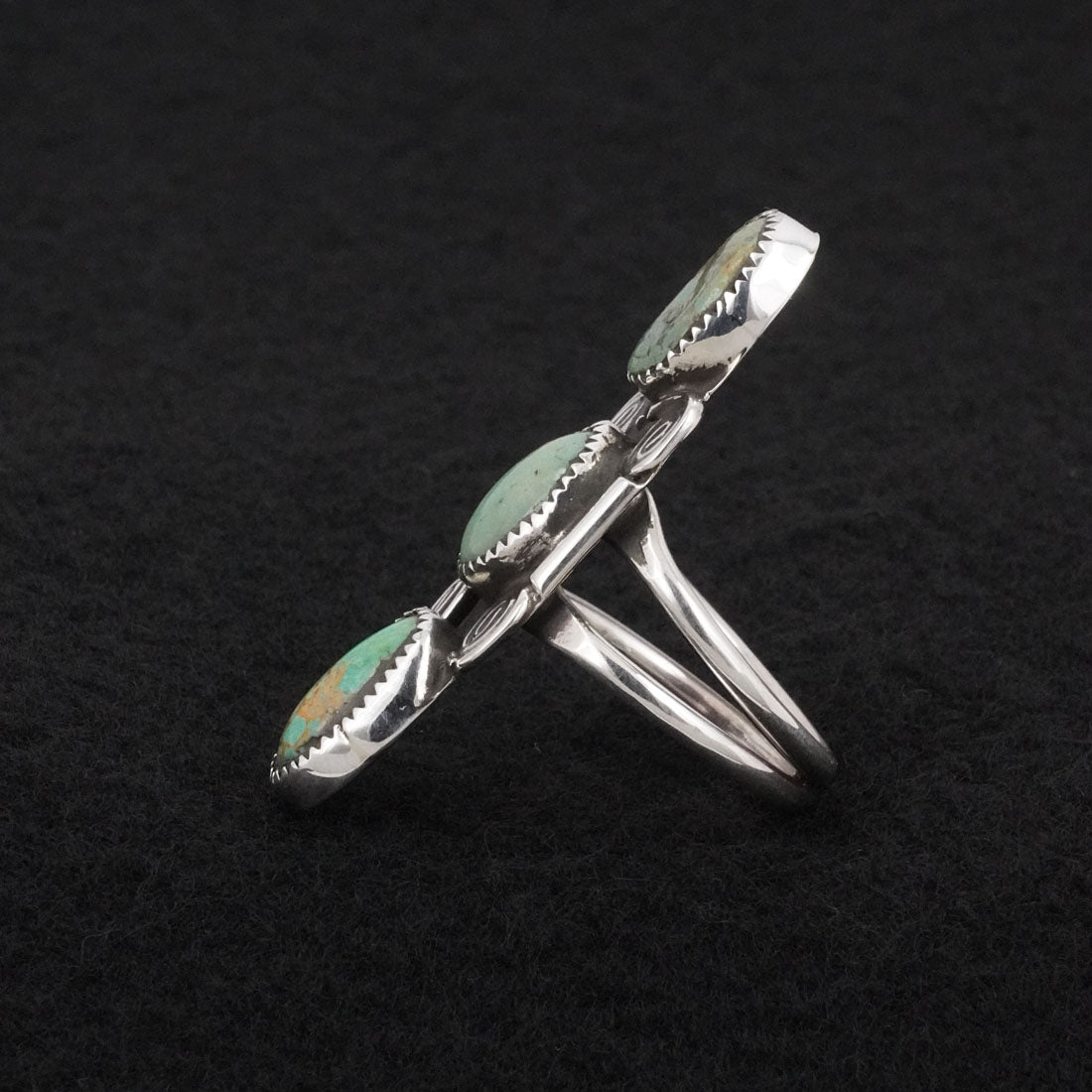 Priscilla Reeder Turquoise & Sterling Silver Ring Sz. 8