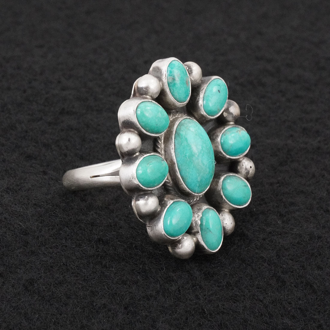 Kathleen Livingston Turquoise & Sterling Silver Ring Adjustable