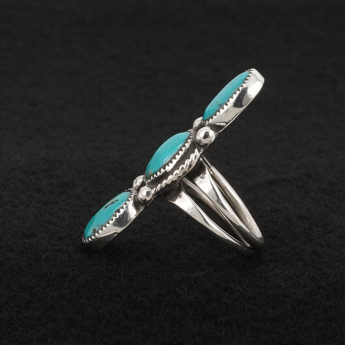 Priscilla Reeder Turquoise & Sterling Silver Ring Sz. 8.5