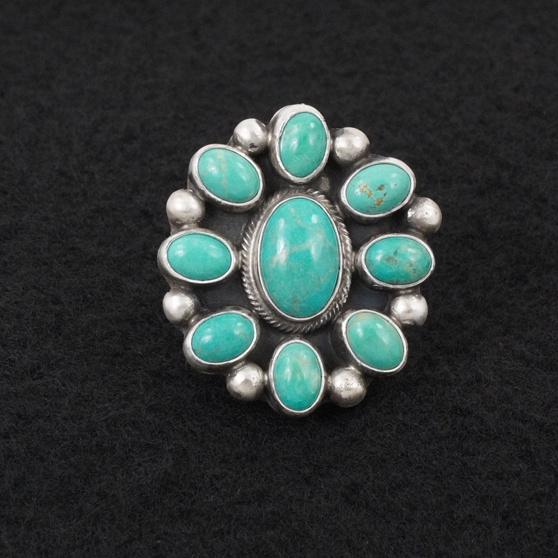 Kathleen Livingston Turquoise & Sterling Silver Ring Adjustable