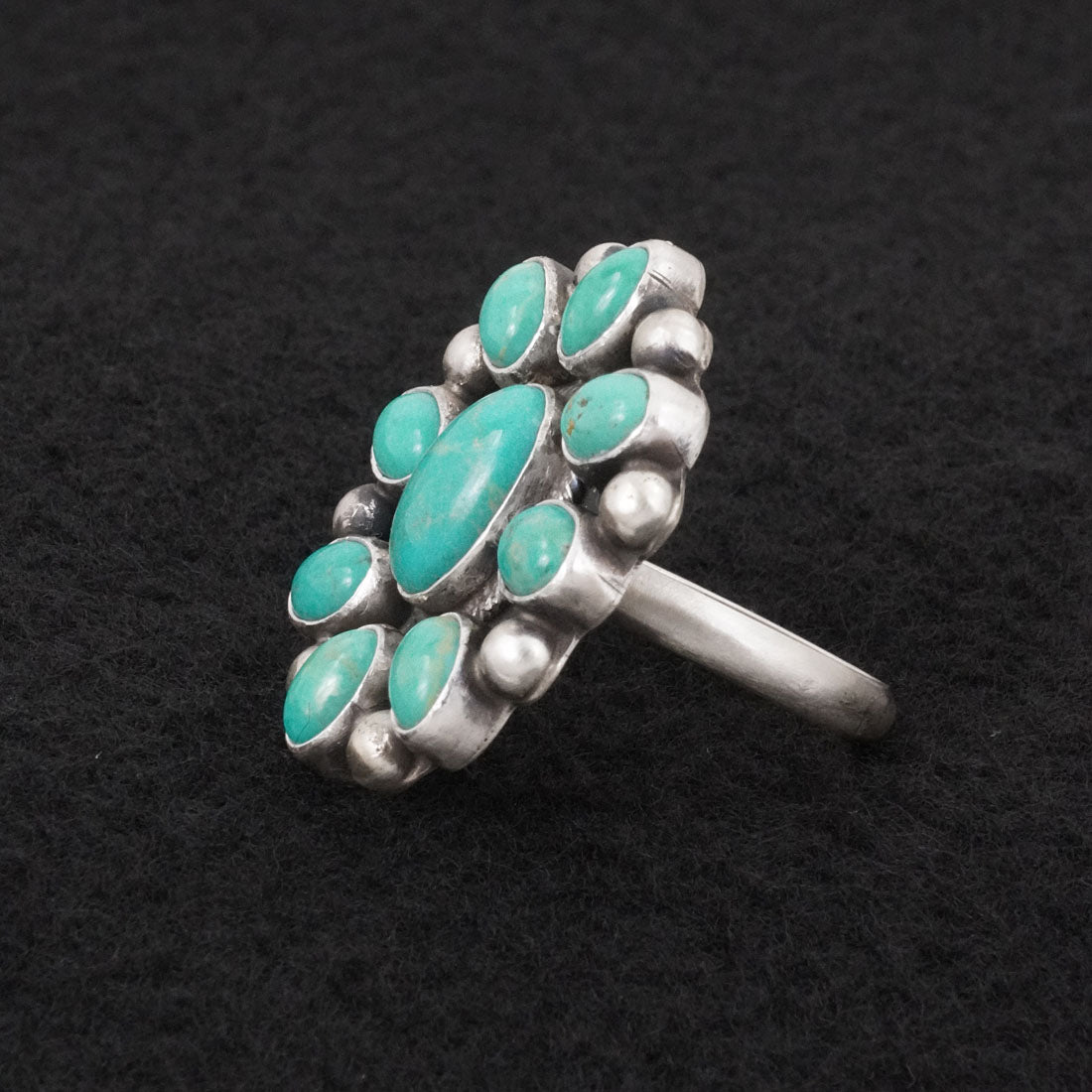 Kathleen Livingston Turquoise & Sterling Silver Ring Adjustable