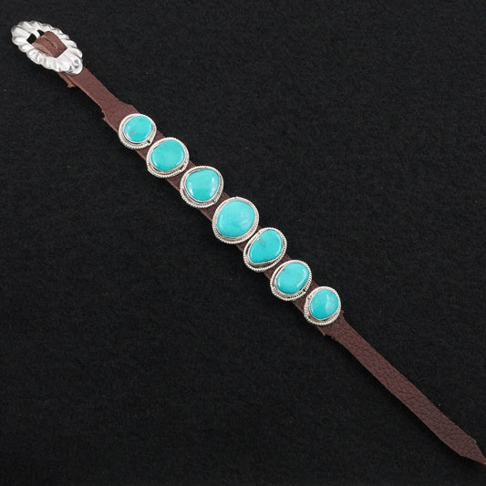 Rosita Charlie Turquoise, Sterling Silver & Leather Bracelet