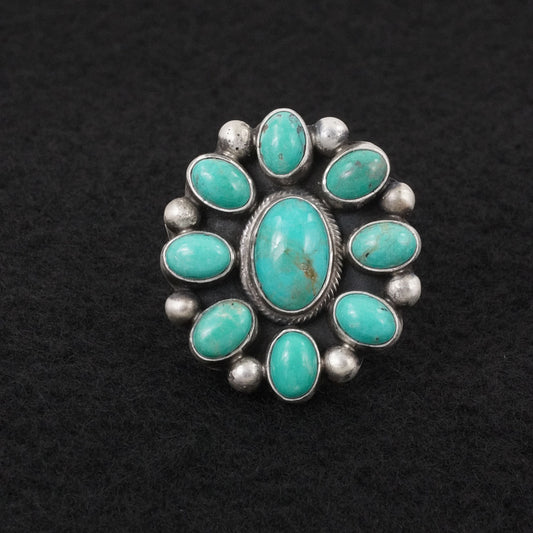 Kathleen Livingston Turquoise & Sterling Silver Ring Adjustable