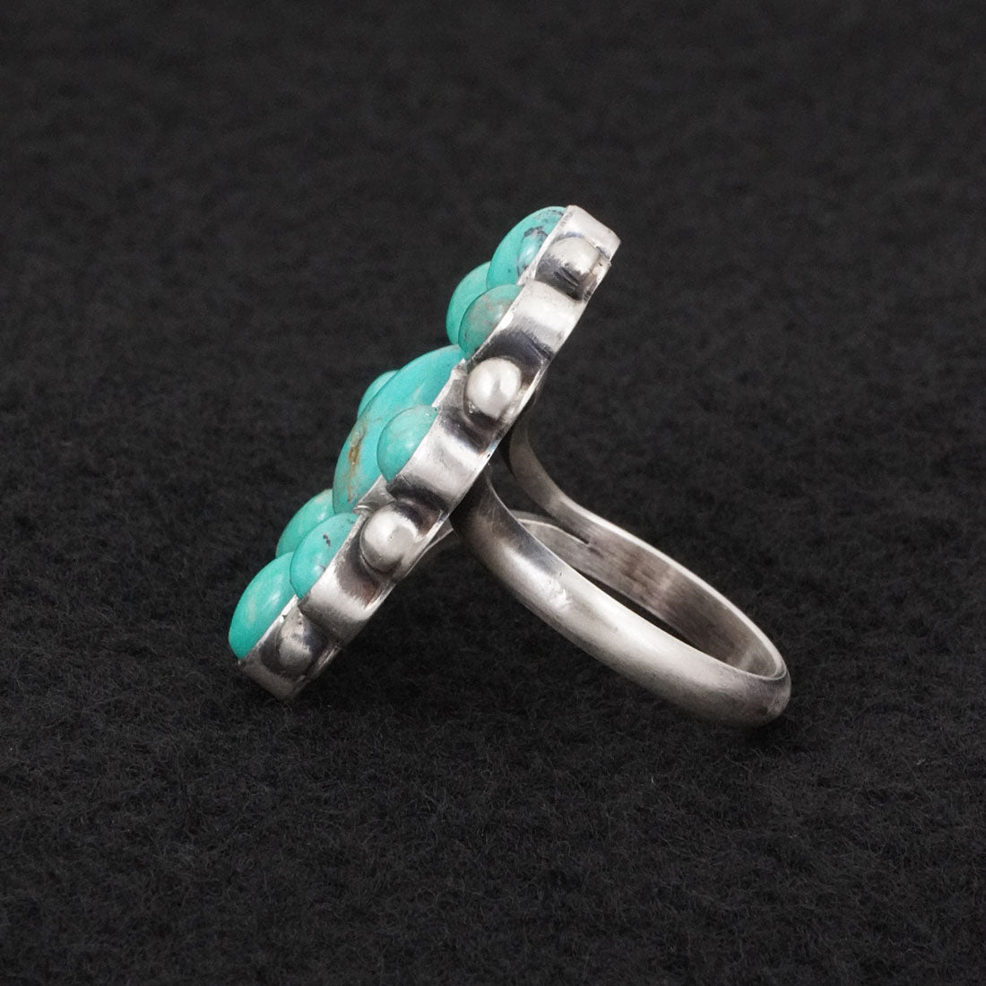 Kathleen Livingston Turquoise & Sterling Silver Ring Adjustable
