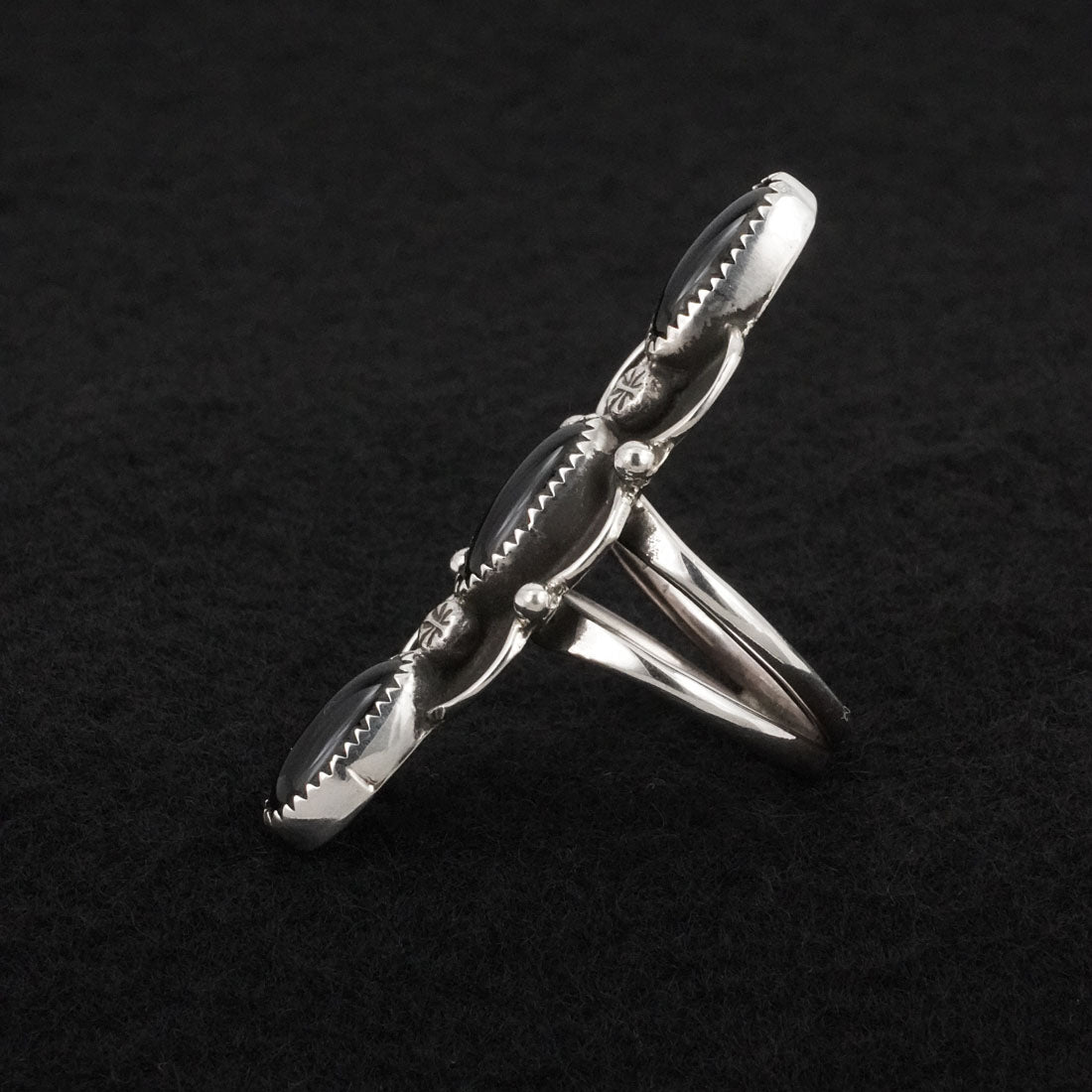 Priscilla Reeder Onyx & Sterling Silver Ring Sz. 7