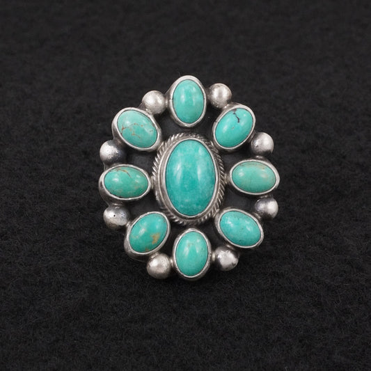 Kathleen Livingston Turquoise & Sterling Silver Ring Adjustable