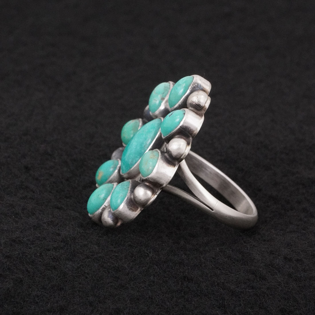 Kathleen Livingston Turquoise & Sterling Silver Ring Adjustable