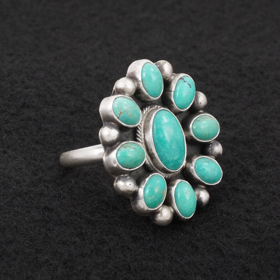 Kathleen Livingston Turquoise & Sterling Silver Ring Adjustable