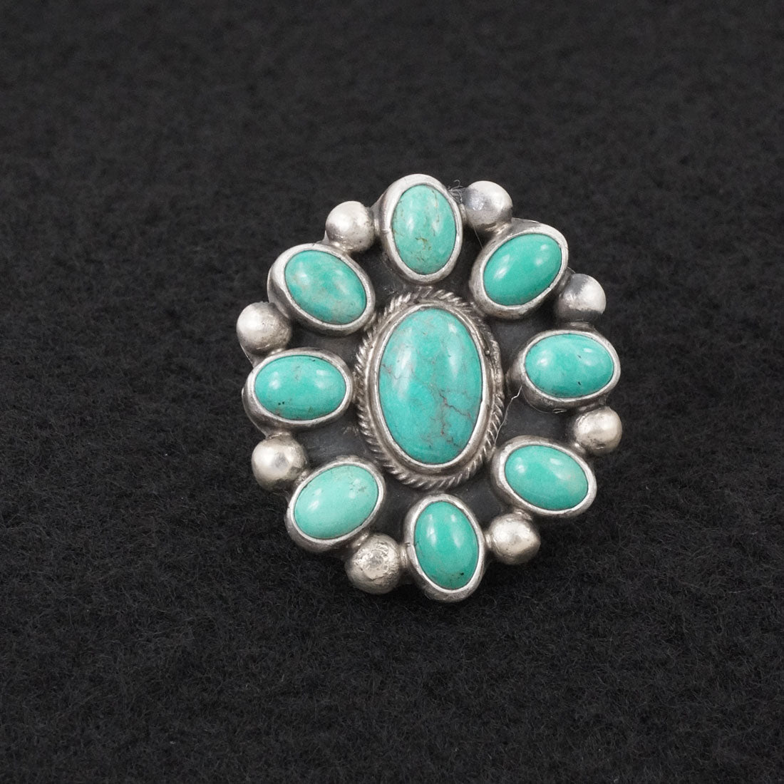 Kathleen Livingston Turquoise & Sterling Silver Ring Adjustable
