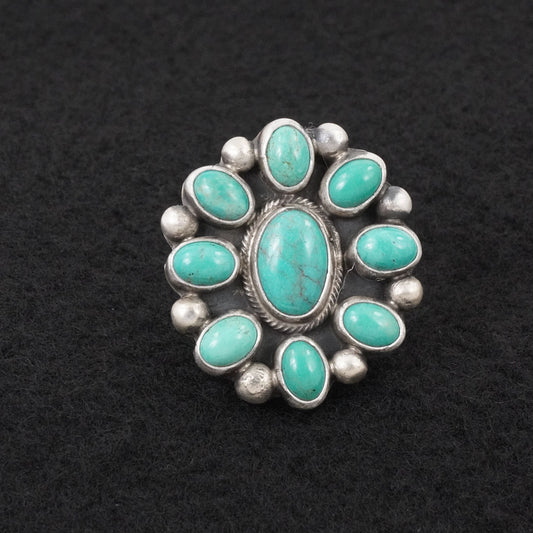 Kathleen Livingston Turquoise & Sterling Silver Ring Adjustable