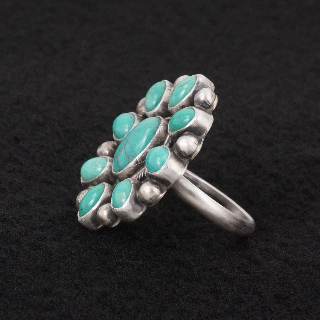 Kathleen Livingston Turquoise & Sterling Silver Ring Adjustable