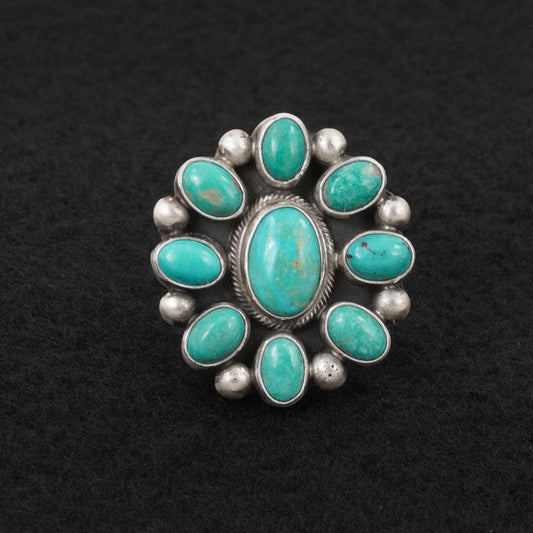 Kathleen Livingston Turquoise & Sterling Silver Ring Adjustable
