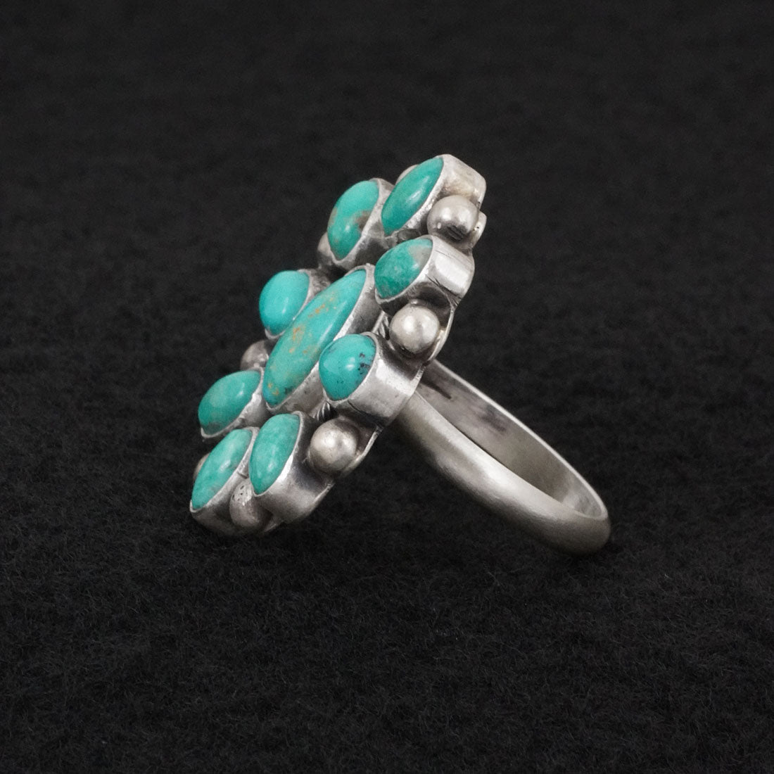Kathleen Livingston Turquoise & Sterling Silver Ring Adjustable