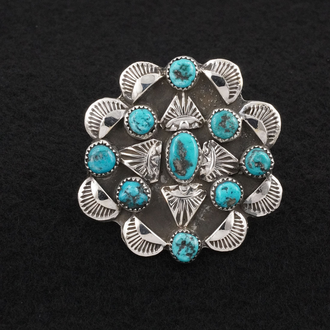 Delbert Arviso Turquoise & Sterling Silver Ring Adjustable