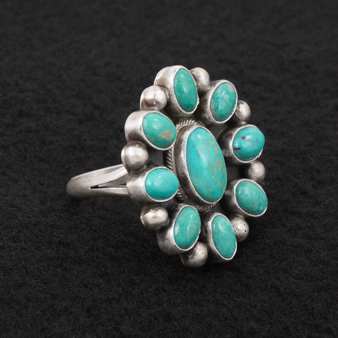 Kathleen Livingston Turquoise & Sterling Silver Ring Adjustable