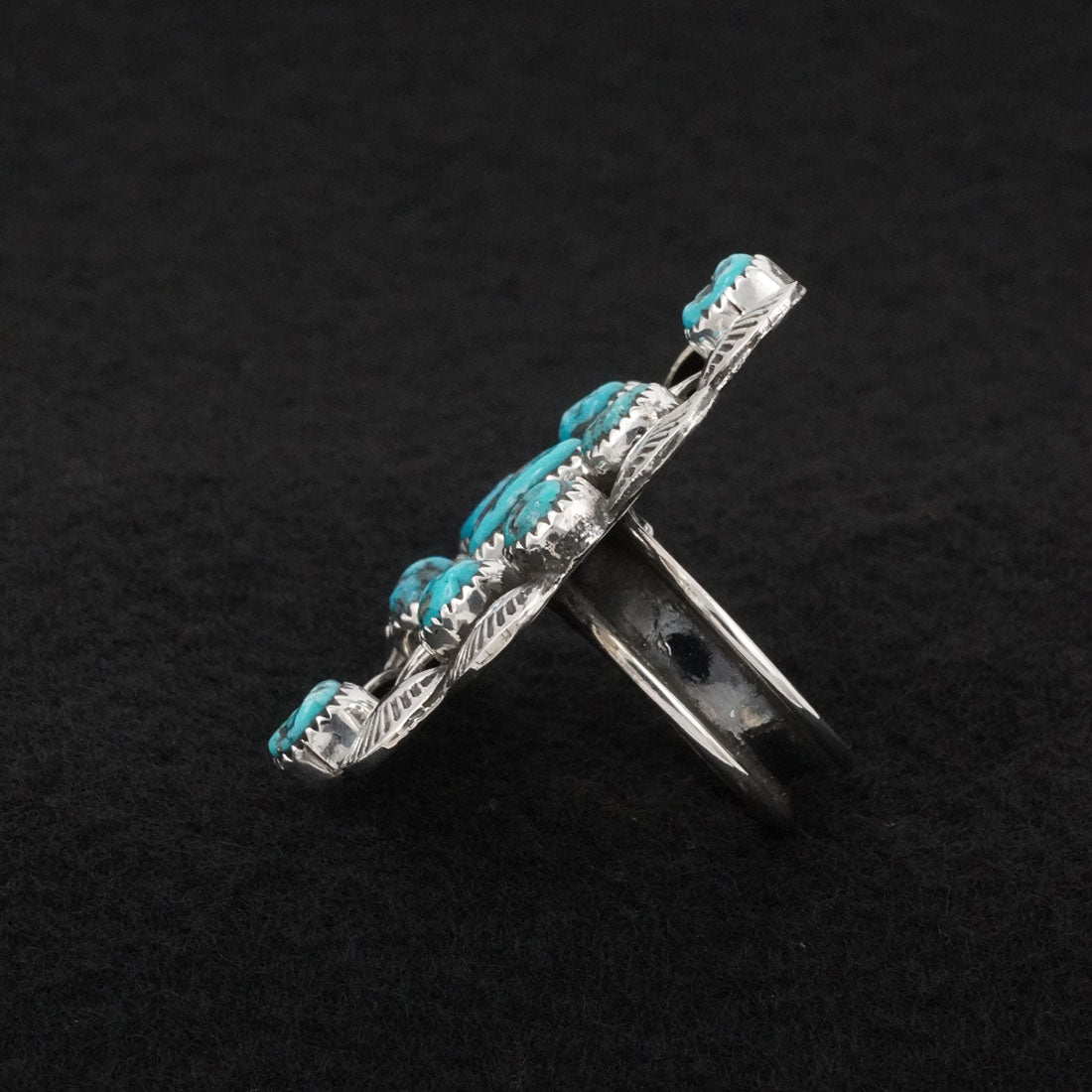 Delbert Arviso Turquoise & Sterling Silver Ring Adjustable