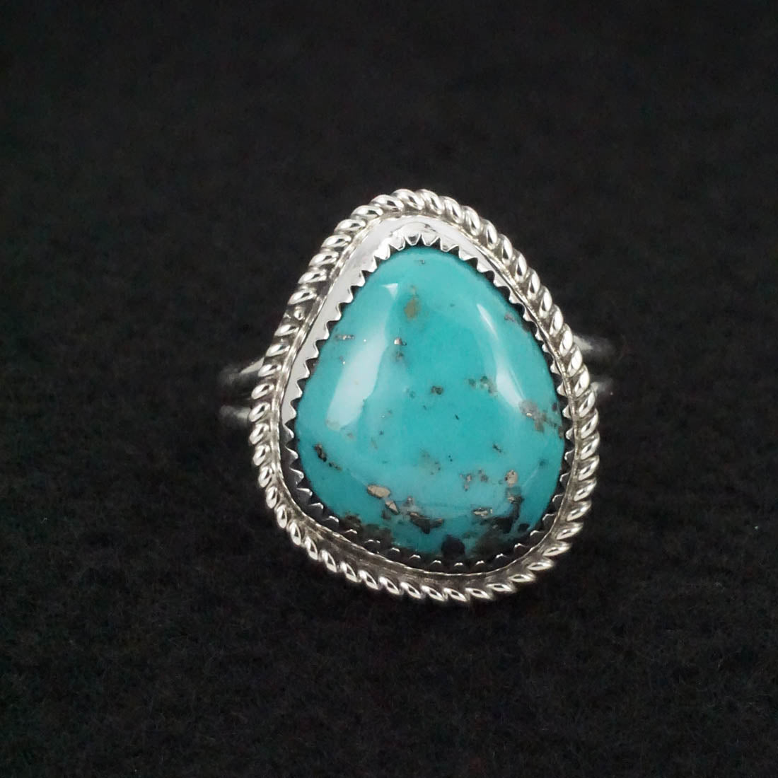 Leslie Nez Turquoise & Sterling Silver Ring Size 11