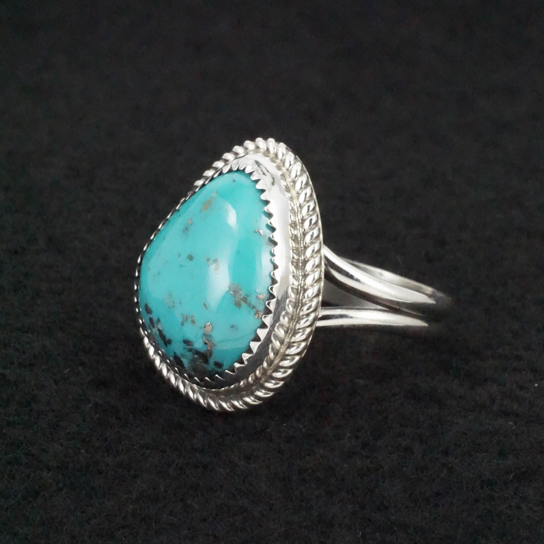 Leslie Nez Turquoise & Sterling Silver Ring Size 11