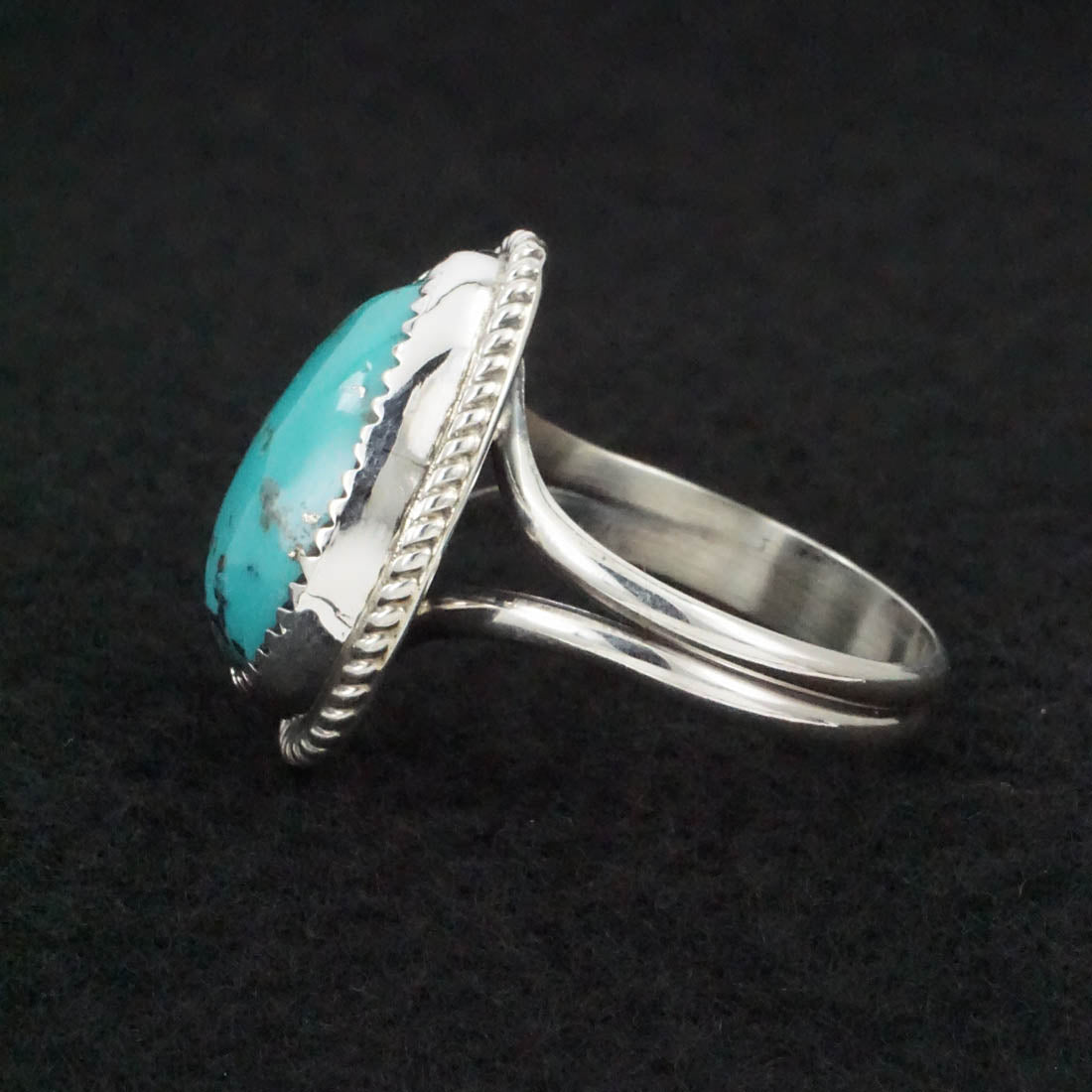 Leslie Nez Turquoise & Sterling Silver Ring Size 11