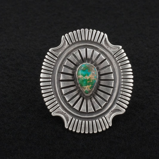 Calvin Martinez Turquoise & Sterling Silver Ring Sz. 8.5