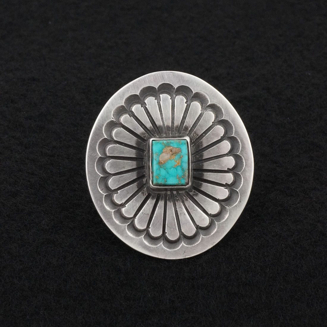 Calvin Martinez Turquoise & Sterling Silver Ring Sz. 7