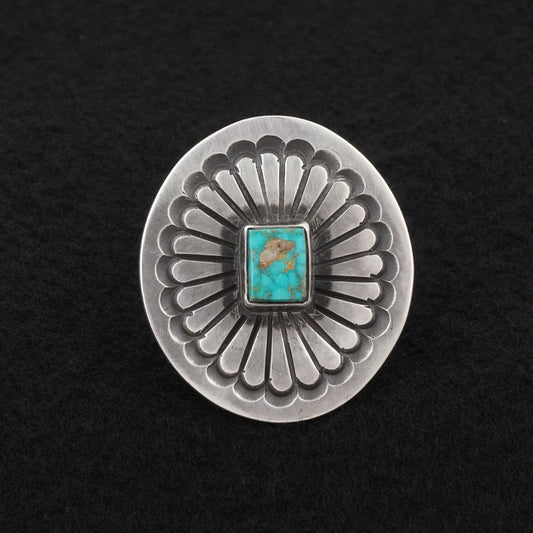 Calvin Martinez Turquoise & Sterling Silver Ring Sz. 7