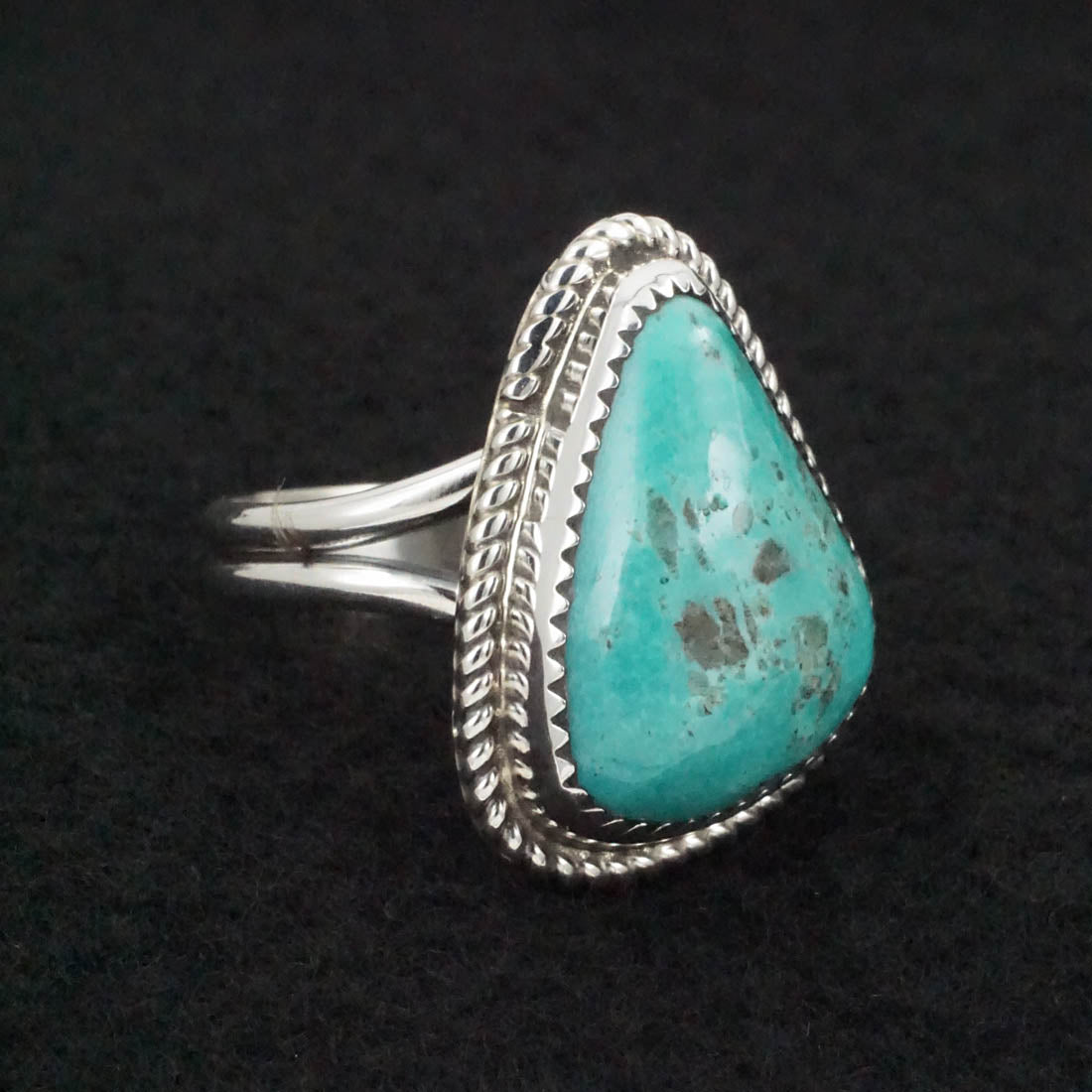 Leslie Nez Turquoise & Sterling Silver Ring Size 10.75