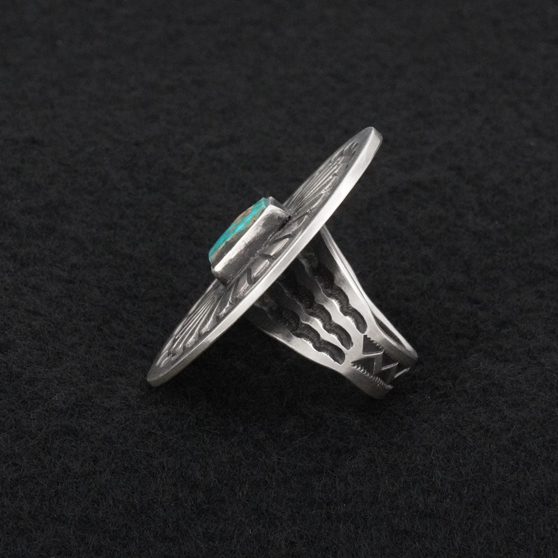 Calvin Martinez Turquoise & Sterling Silver Ring Sz. 7