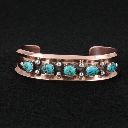 Paul Largo Turquoise, Sterling Silver & Copper Bracelet