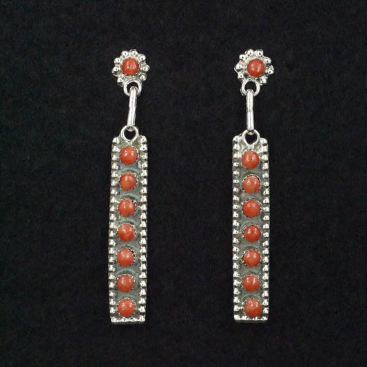 Rena Laate Coral & Sterling Silver Earrings