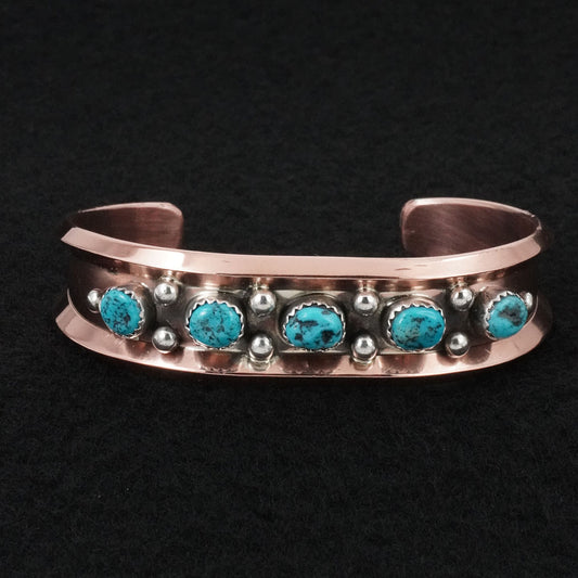 Paul Largo Turquoise, Sterling Silver & Copper Bracelet
