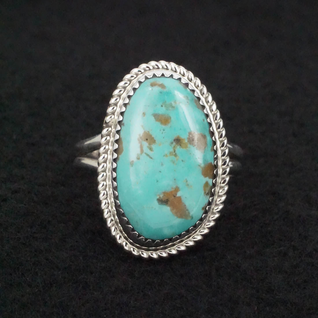 Leslie Nez Turquoise & Sterling Silver Ring Size 11