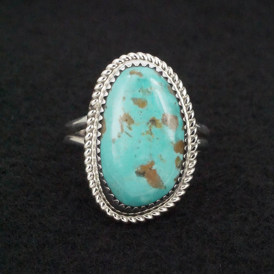 Leslie Nez Turquoise & Sterling Silver Ring Size 11