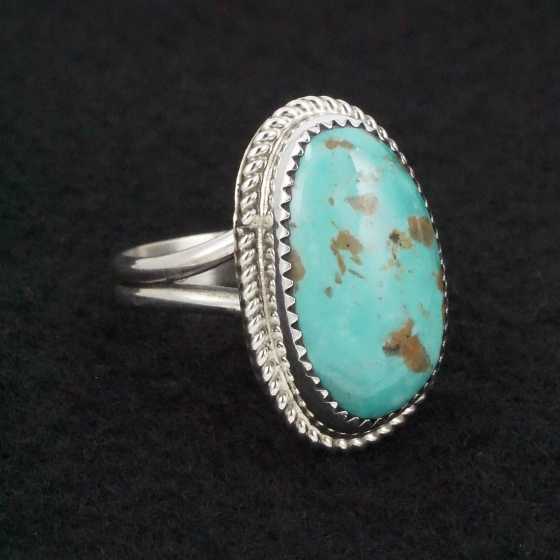 Leslie Nez Turquoise & Sterling Silver Ring Size 11