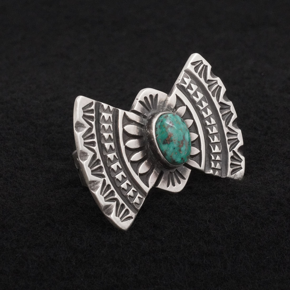 Calvin Martinez Turquoise & Sterling Silver Ring Sz. 9