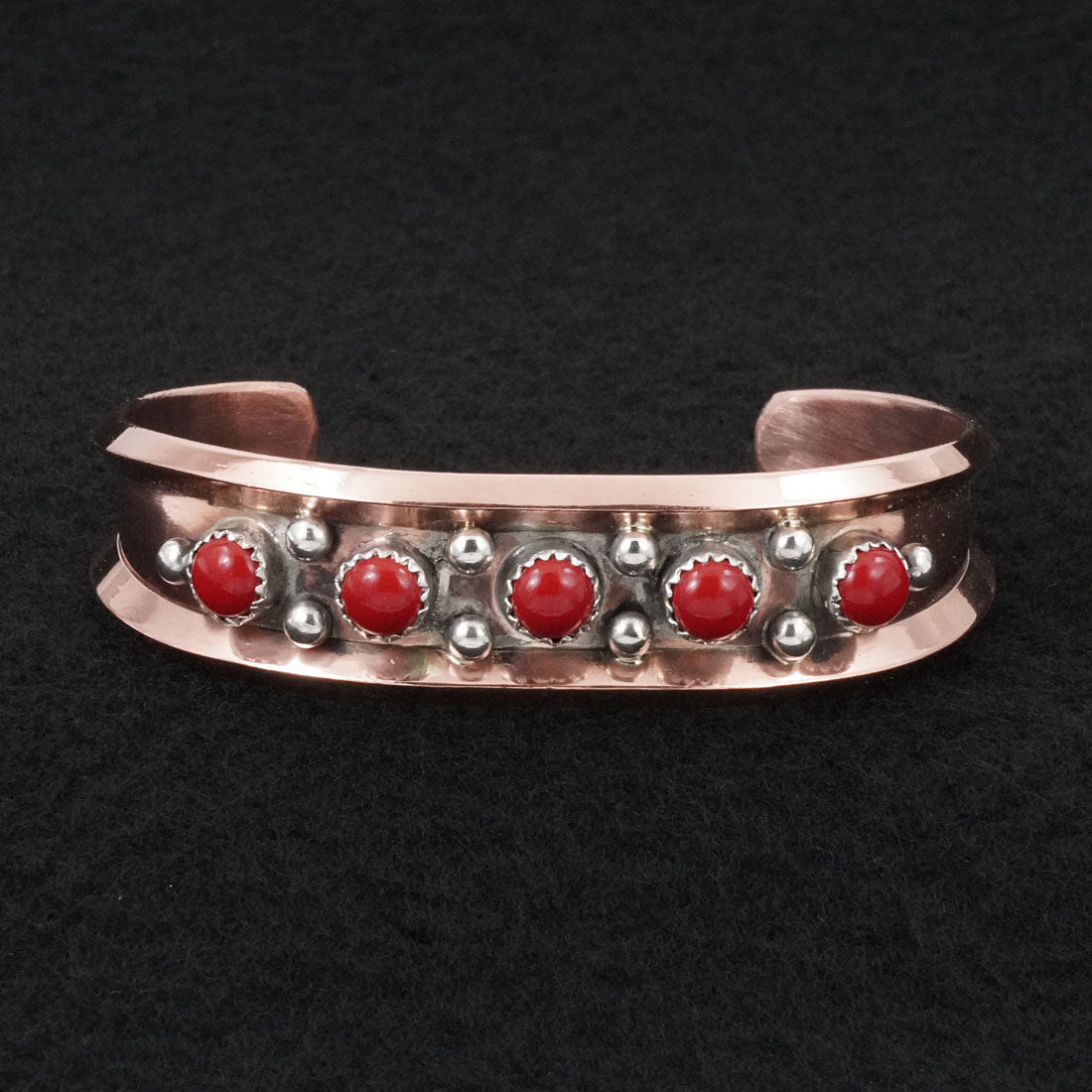 Paul Largo Coral, Sterling Silver & Copper Bracelet