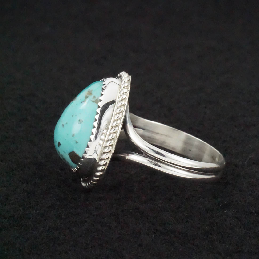 Leslie Nez Turquoise & Sterling Silver Ring Size 11