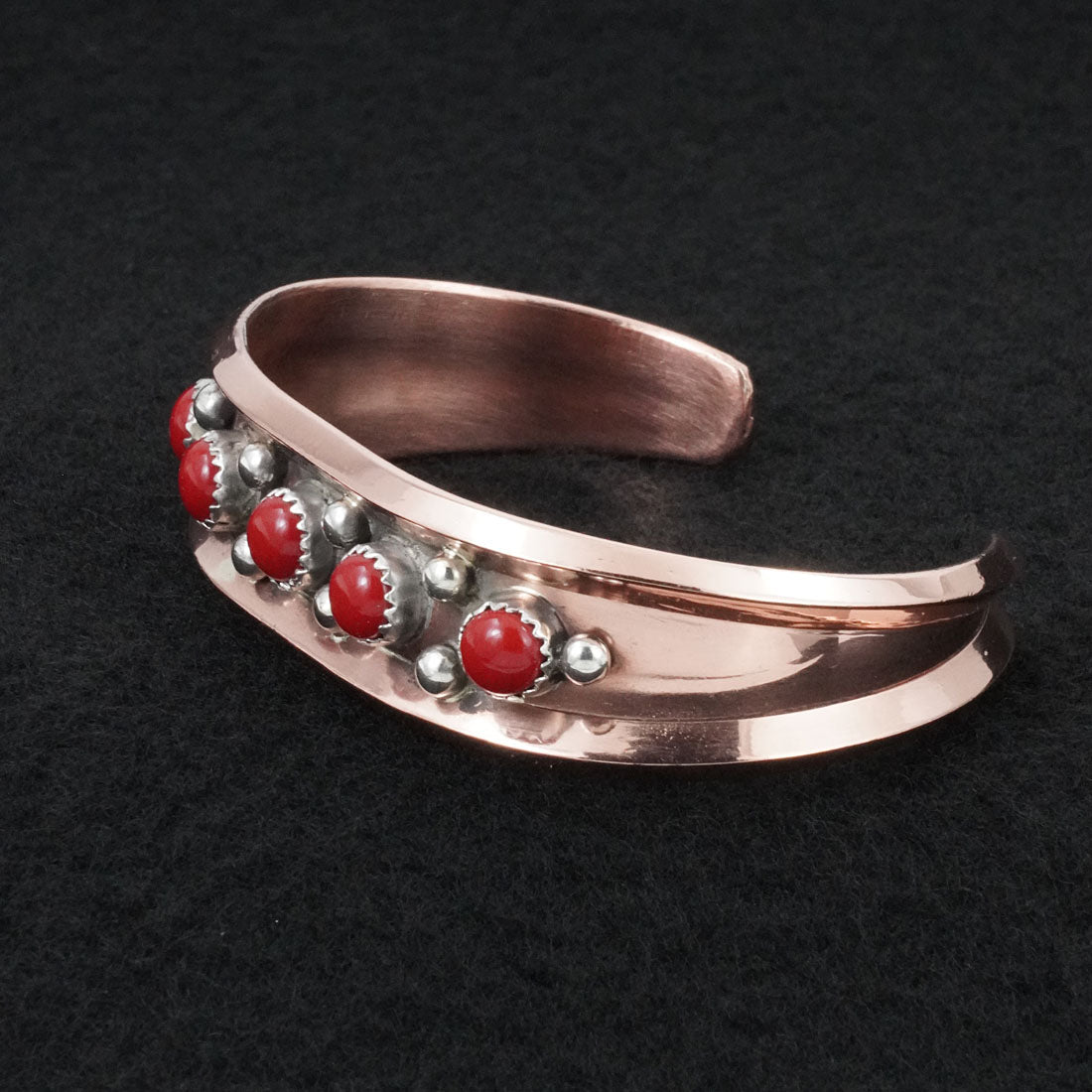 Paul Largo Coral, Sterling Silver & Copper Bracelet