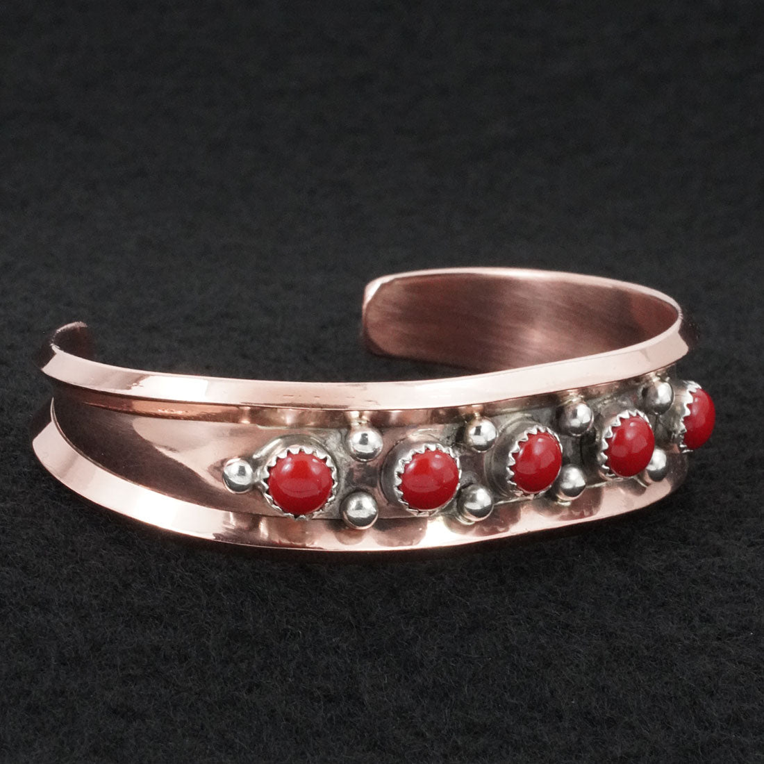 Paul Largo Coral, Sterling Silver & Copper Bracelet