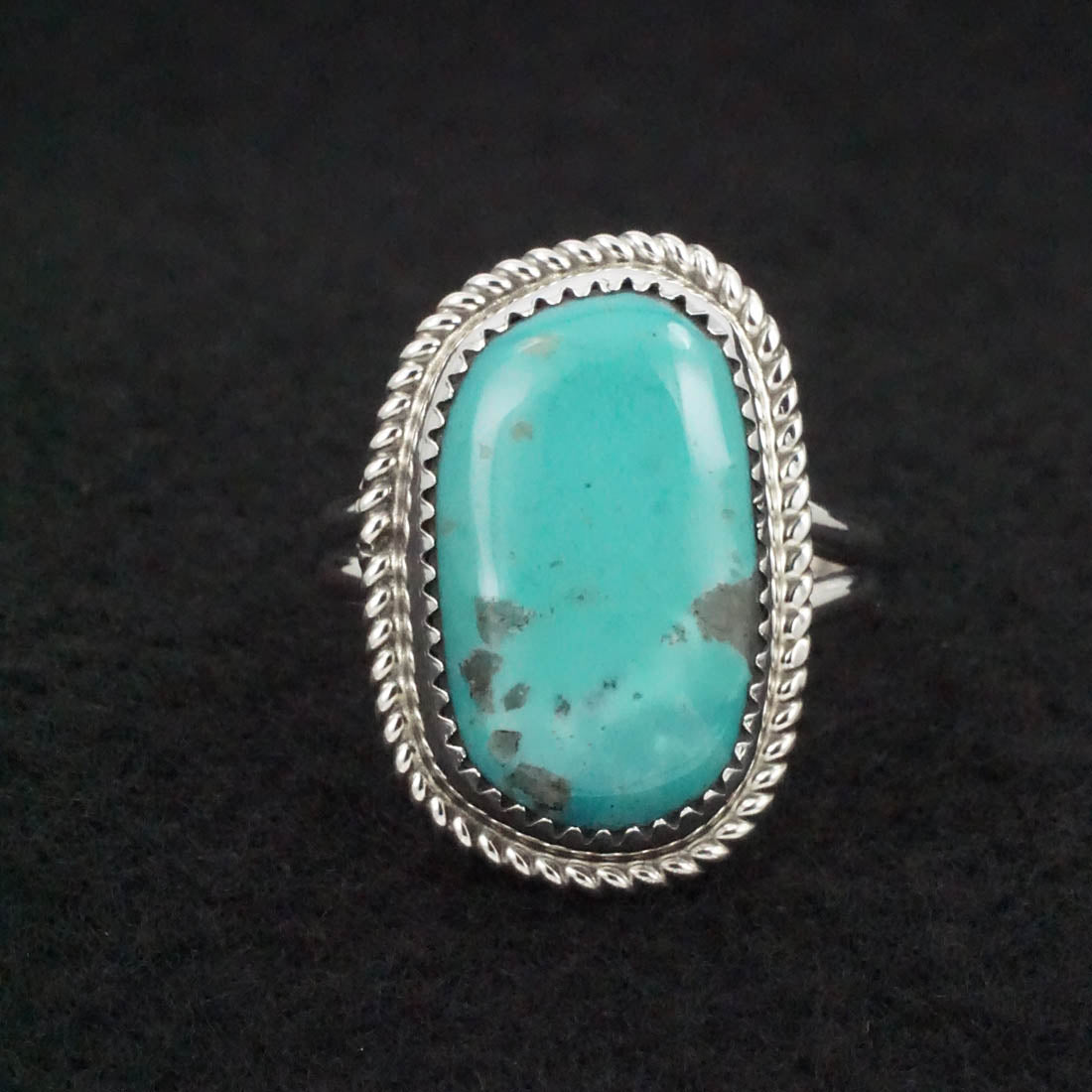 Leslie Nez Turquoise & Sterling Silver Ring Size 11