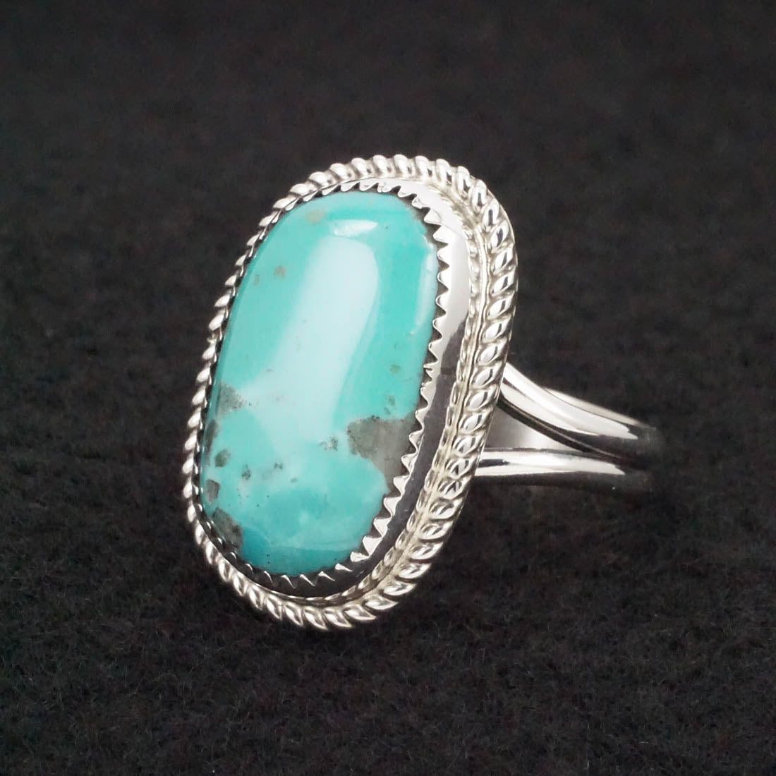 Leslie Nez Turquoise & Sterling Silver Ring Size 11