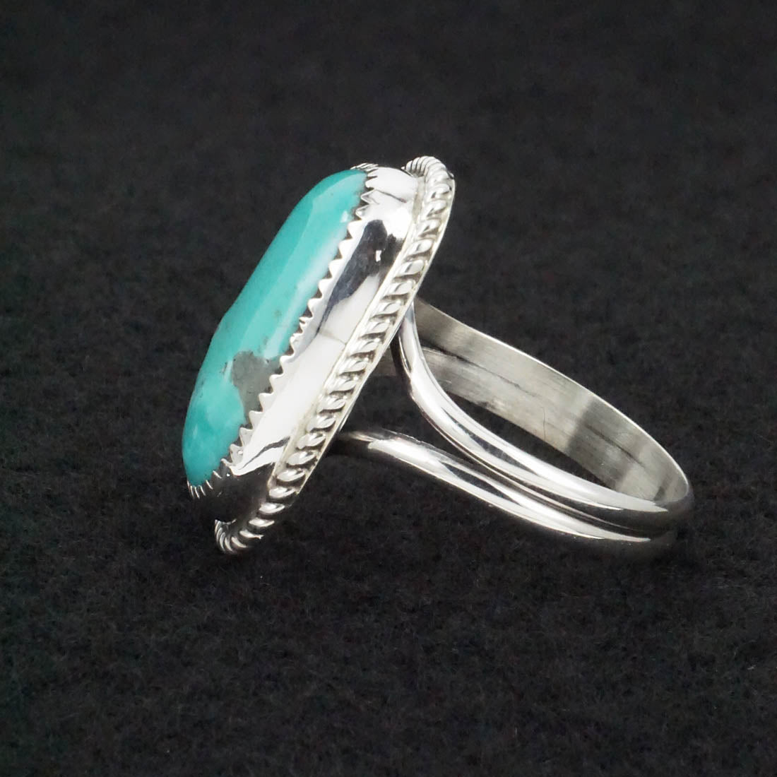 Leslie Nez Turquoise & Sterling Silver Ring Size 11