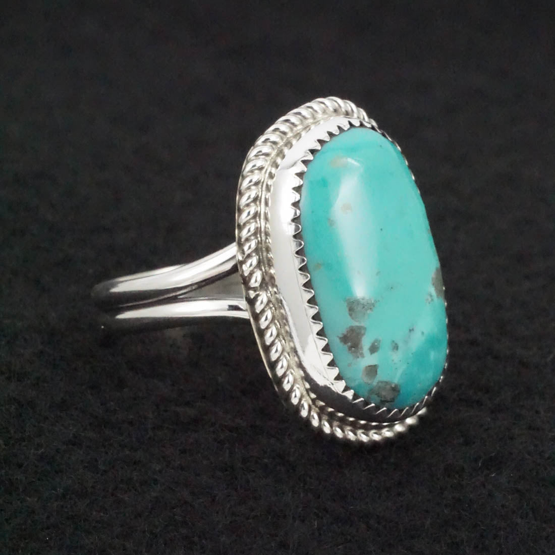 Leslie Nez Turquoise & Sterling Silver Ring Size 11